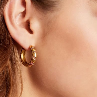 &quot;Popular Pave Hoops&quot; Creolen Ohrringe