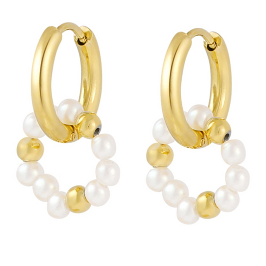 Earrings "Pearl ring"