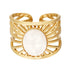 "Lotus Opal" verstellbarer Ring mit Perle