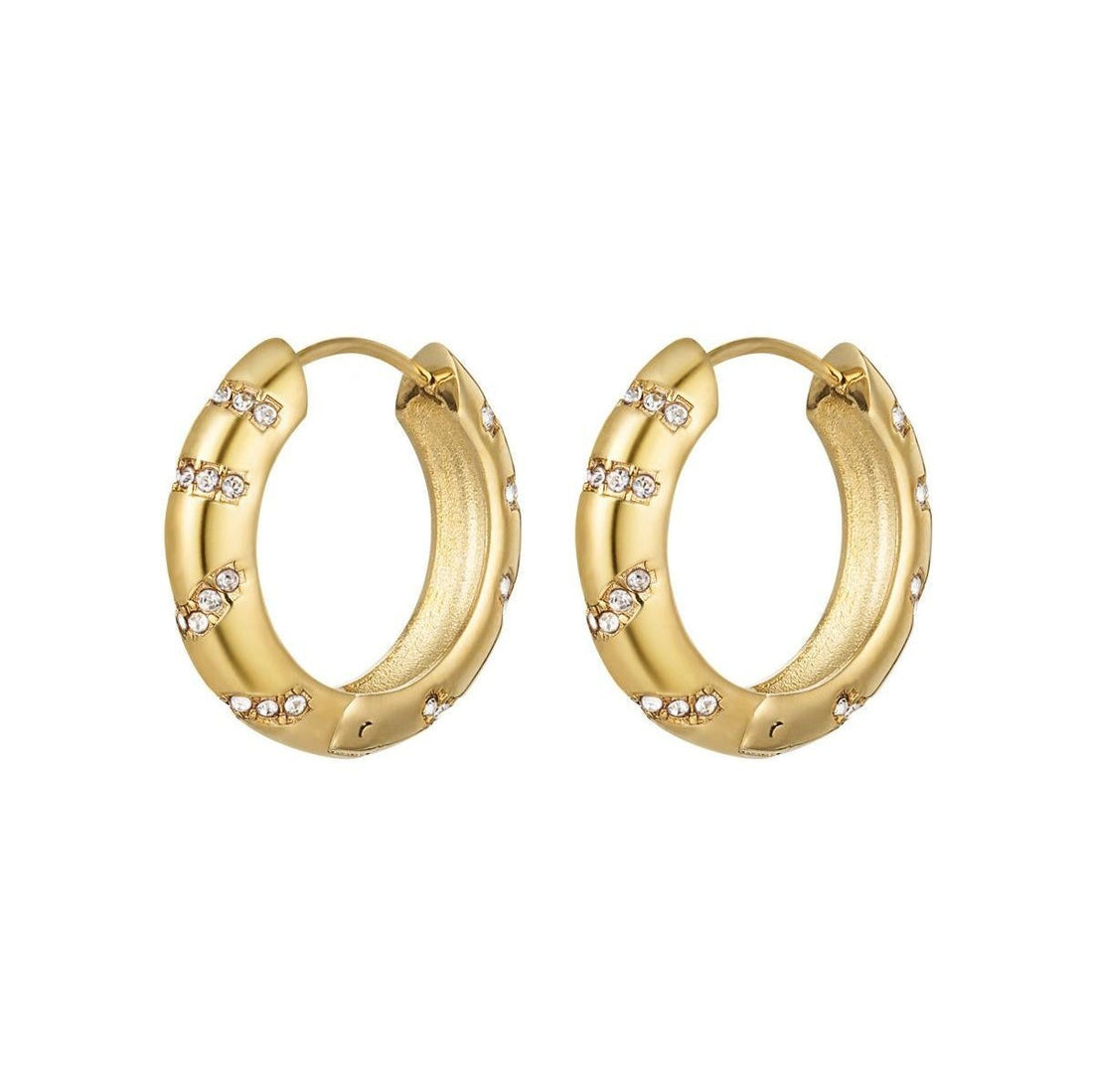 &quot;Popular Pave Hoops&quot; Creolen Ohrringe